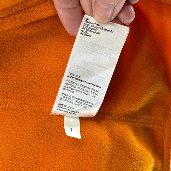 Uniqlo Jacket Womens Extra Large Orange Fleece Full Zip Long Sleeve Lightweight - Picture 11 of 14